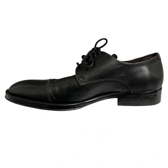 Bruno Magli Lace Up Leather Oxford Dress Shoes Black Men's Size 7.5 - Picture 2 of 10